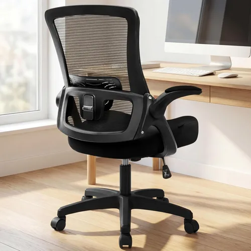 Miniatura 11 de NEO CHAIR Silla de escritorio para oficina y computadora de respaldo alto de malla, asiento para juegos ergonómico ajustable, cómodo, con Beige