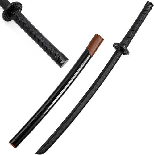 Miniatura 7 de Seenelling Espada katana de polipropileno con funda de ABS para entrenamiento japonés, espada samurái, entrenamiento de práctica marcial, espada