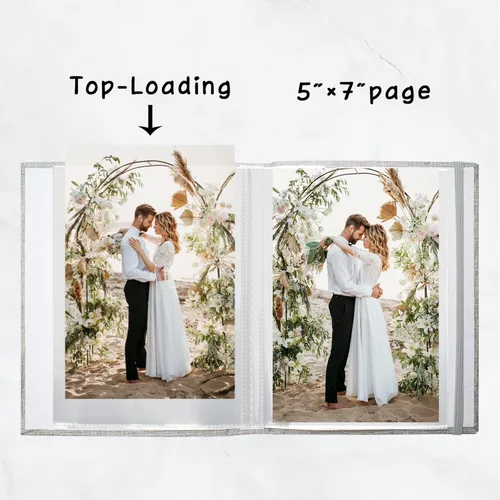 Miniatura 4 de Álbum de fotos pequeño de 5 x 7 pulgadas, paquete de 2 libros de fotos de lino, cada mini álbum de 26 páginas tiene capacidad para 52 fotos, carpeta