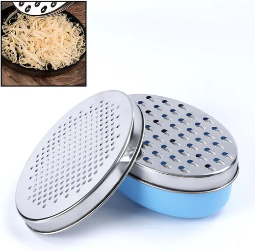 Rallador de queso cítrico y limón con recipiente de almacenamiento de alimentos y tapa, perfecto para queso parmesano duro o cheddar suave,