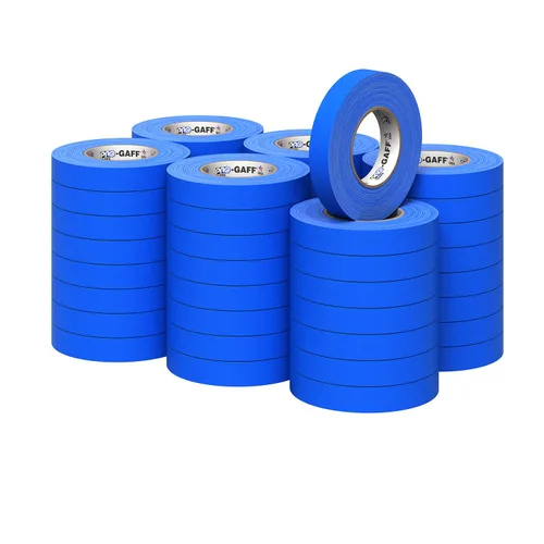 Cinta Pro Gaff Gaffers de 1 pulgada de longitud de 55 yardas de longitud, color azul eléctrico mate. Cinta de alta resistencia de alta calidad en la