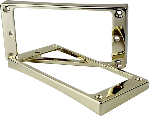 Miniatura 3 de Guyker Juego de anillos de montaje Humbucker de metal con parte inferior curvada – Reemplazo de marco de cubierta de pastillas para puente y cuello