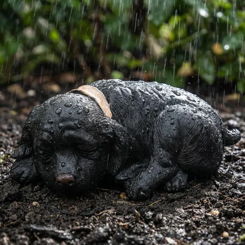 Miniatura 3 de Baluue Oculta una llave afuera, ocultador de llave de repuesto para perro negro, resistente a la intemperie, de resina segura, caja