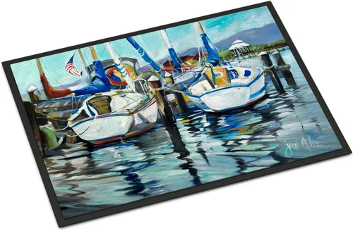 Miniatura 80 de Caroline's Treasures JMK1017JMAT - Tapete de caza de rana garza azul, 24 x 36 pulgadas, tapete para puerta delantera, interior y exterior