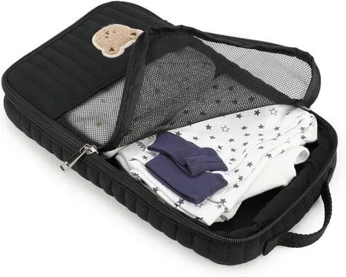 Miniatura 2 de Bolsas organizadoras para pañales para bebé, paquete de 2 bolsas impermeables para pañales para colgar pañales, bolsa de malla de oso de conejo