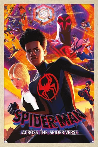Miniatura 10 de Marvel Spider-Man: Across The Spider-Verse - Póster de pared de hoja del grupo uno, 34 pulgadas de largo x 22.4 pulgadas de ancho, versión enmarcada