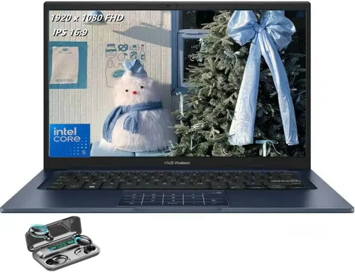 ASUS Vivobook 14 - Computadora portátil, pantalla LED IPS 1920 x 1080 (Full HD), Intel i5-120U, Deca-Core, 8 GB de RAM, 256 GB SSD, HDMI, azul