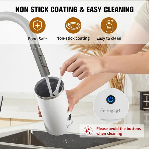 Miniatura 6 de Espumador de leche, vaporizador eléctrico de leche, máquina automática de espuma fría y caliente de 8.4 onzas líquidas y calentador de leche