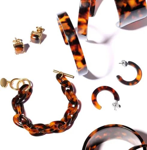 Miniatura 5 de Aretes de aro hexagonales con forma cuadrada de tortuga marrón para mujer, acero inoxidable chapado en oro de 14 quilates