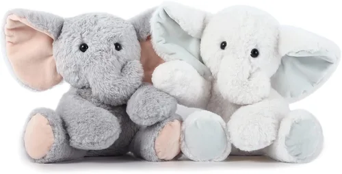 Miniatura 4 de TCBunny Peluche de elefante bebé para dormir, 11 pulgadas, niños, Aichie (gris)