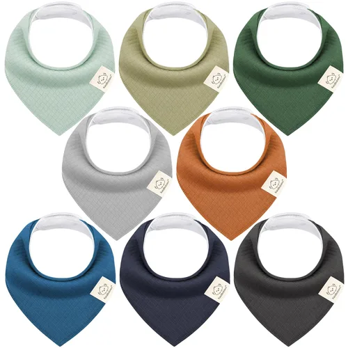 Miniatura 20 de KeaBabies - Juego de 8 baberos tipo bandana para bebés, niñas y niños - Baberos de algodón orgánico para babeo y dentición para recién nacidos