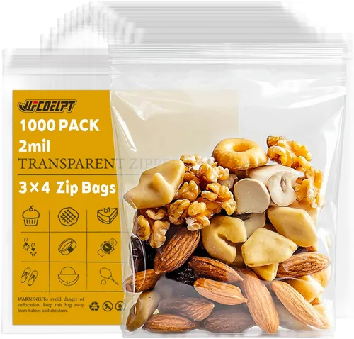 Miniatura 21 de 11 x 14 bolsas grandes de plástico con cierre de 100 unidades, 2 mil, 1.5 galones tamaño bolsa de almacenamiento con cremallera para el hogar