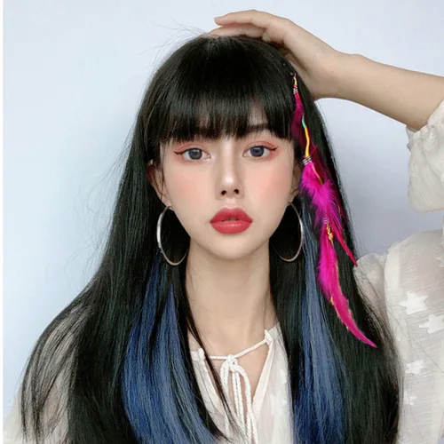 Miniatura 5 de 6 piezas de clip de plumas para el cabello, hecho a mano, bohemio, hippie, clip de plumas, accesorios para el cabello de Halloween, accesorios