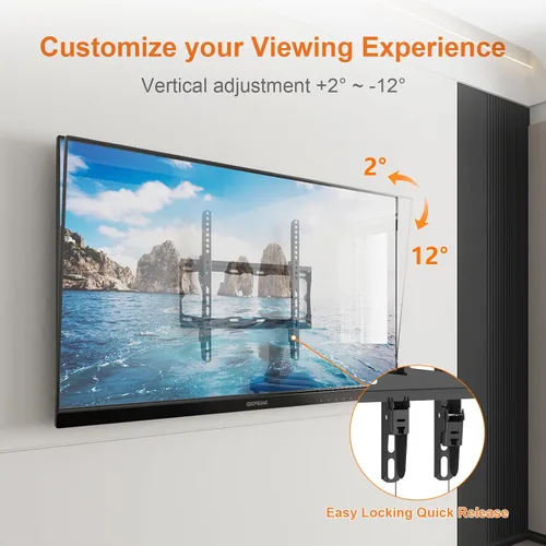 Miniatura 3 de GRIFEMA GB1007-4 Soporte de pared para TV de 26-65", hasta 121.3 lbs, soporte de TV universal y inclinable, VESA máximo 15.748x15.748 in, soporte
