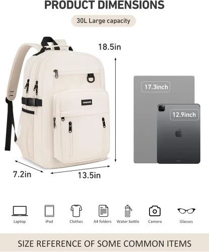 Miniatura 3 de Mochila escolar WINDARS para niñas y niños, linda mochila estética universitaria de 17.3 pulgadas para portátil, mochilas grandes casuales