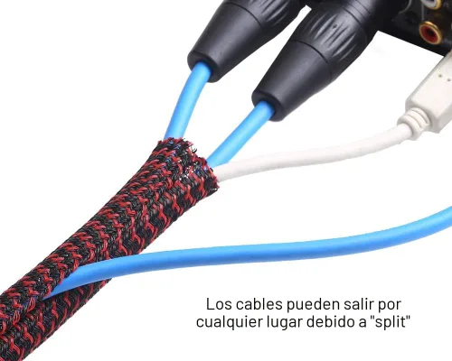 Miniatura 3 de Alex Tech 10 pies - Protector de cables de tubo de telar de alambre de 1/2 pulgada, manga de cable con manga dividida para cable de alimentación