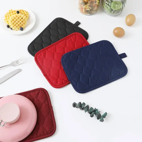 Miniatura 2 de Glynniss Soporte antideslizante para ollas de cocina, juego de almohadillas calientes de algodón para horno con neopreno resistente al calor 450F