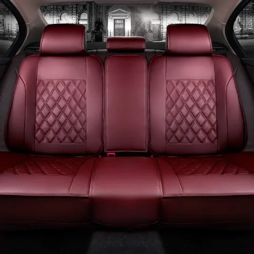 Miniatura 3 de Skysep - Juego completo universal de 5 asientos rodeados de coche color sólido impermeable fundas de asiento de coche protector ajustable extraíble