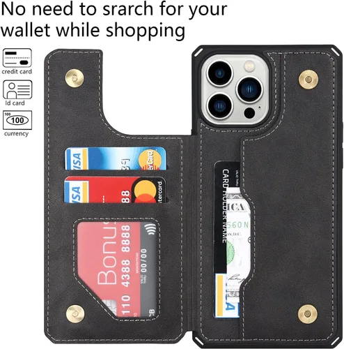 Miniatura 3 de Cavor Funda para iPhone 11 Pro Max con tarjetero y tarjetero, funda tipo cartera con tarjetero para tarjetas de crédito para iPhone11ProMax, funda
