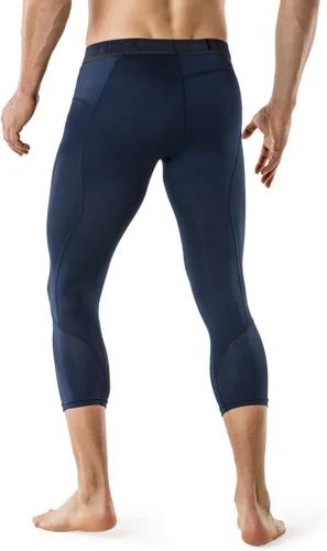 Miniatura 5 de TSLA Pantalones de compresión 34 para hombre, mallas de entrenamiento para correr, leggings atléticos capri de secado fresco, capa base de yoga