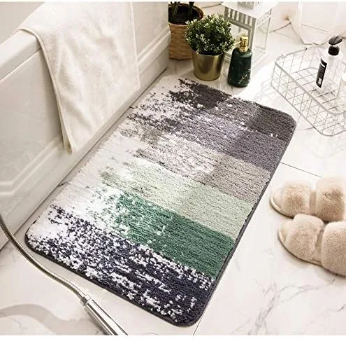 Alfombra de baño simple flocada, absorbente, antideslizante, alfombra de área para bañera, ducha, dormitorio, lavable. 16 x 24 pulgadas
