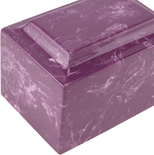 Miniatura 5 de Urna de cremación clásica de mármol cultivado de amatista para cenizas, morado, urna de cremación de tamaño adulto para cenizas humanas, entierro