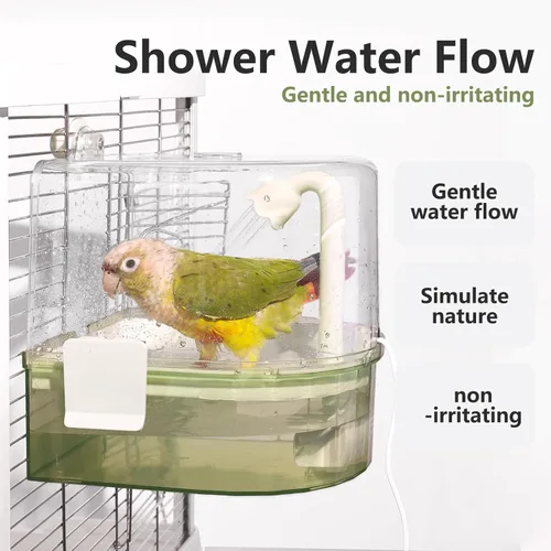 Miniatura 4 de Baños automáticos para pájaros para jaula – Baño de periquito interior con bomba, ducha de pájaros con 2 modos de agua corriente, accesorio de jaula