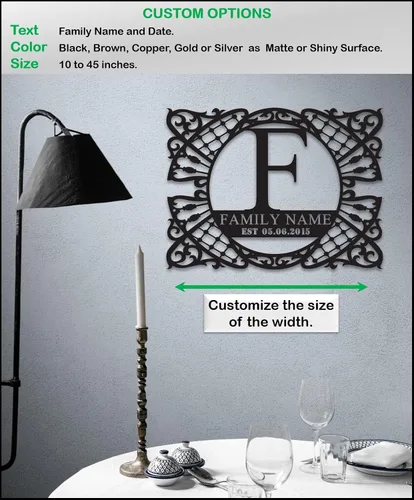 Miniatura 3 de Letrero de metal con nombre personalizado, arte de pared y decoración personalizada, regalo de apellido personalizado, letrero de árbol genealógico