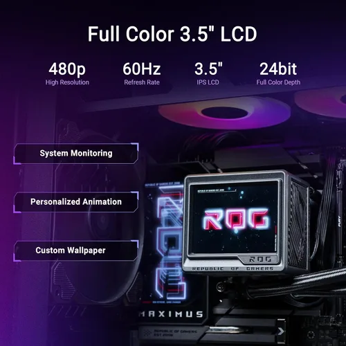 Miniatura 5 de ASUS ROG Ryujin III 360 ARGB Enfriador de CPU líquido todo en uno con radiador de 360 mm. Bomba Asetek de 8ª generación, 3 ventiladores ARGB