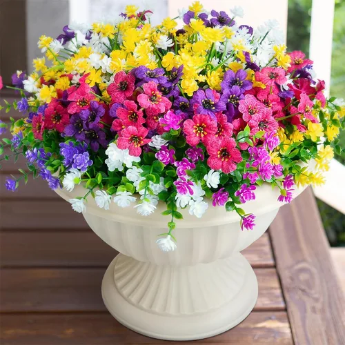 Miniatura 9 de 16 paquetes de flores artificiales para exteriores, resistentes a los rayos UV, plantas de boj falsas, vegetación sintética para interiores