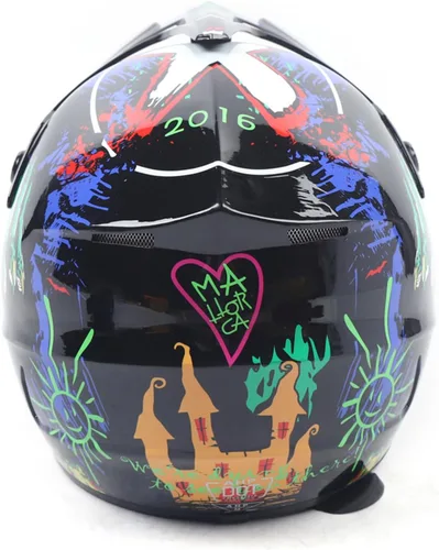 Miniatura 6 de Casco de cara completa para motocicleta, motocross, ATV, UTV, todoterreno, MTB Racing Casco, cascos ligeros DOT con guantes de gafas para adultos