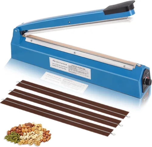 Máquina selladora térmica por impulso de 16 pulgadas para bolsas de plástico, bolsas de PE PP y bolsas de papel Kraft, sellador de bolsas de