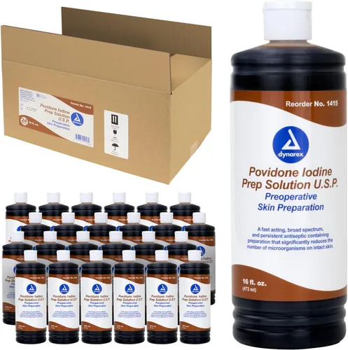 Miniatura 10 de Dynarex Solución de preparación de povidona-yodo, solución antiséptica para la piel y la mucosa, ideal para la preparación del sitio quirúrgico