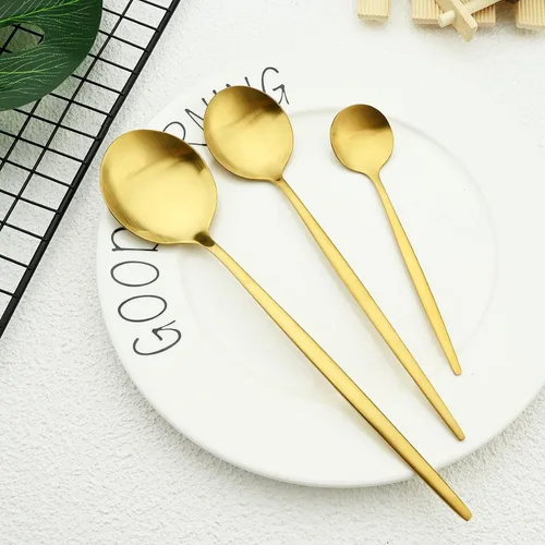 Miniatura 7 de Juego de cubiertos de acero inoxidable de 36 piezas con acabado satinado y mango plano, juego de utensilios de cocina para 6, incluye cuchara
