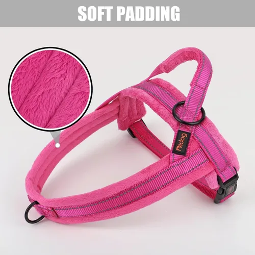 Miniatura 4 de Didog Arnés de chaleco acolchado de franela suave para perro, sin tirones, de ajuste rápido, arnés reflectante para perro, fácil para entrenar