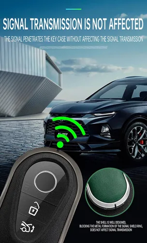 Miniatura 9 de ontto Llavero de cuero compatible con Mercedes-Benz 2020 en adelante, llavero de metal para Benz Clase S, Clase G, Clase E, color negro
