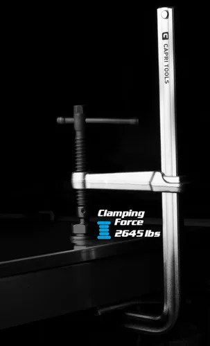 Miniatura 7 de Capri Tools CP11032 Abrazadera de barra de acero resistente de 16 pulgadas, profundidad de garganta de 4-3/4 pulgadas, fuerza de sujeción de 2,645