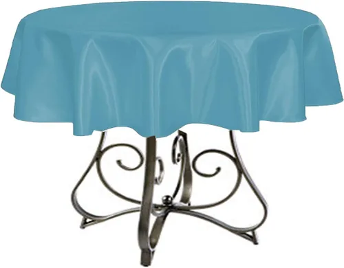 Miniatura 23 de Mantel redondo satinado de 30 pulgadas (azul Acqua)