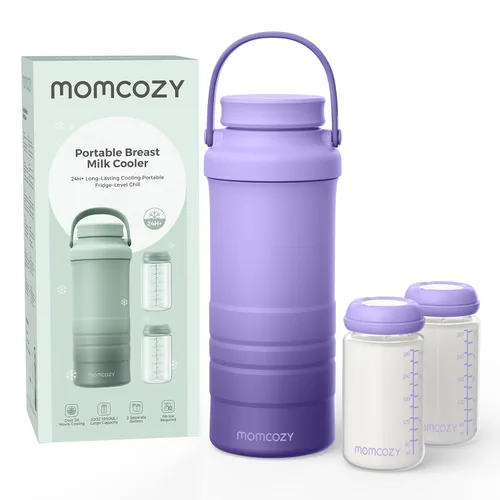 Miniatura 10 de Momcozy Enfriador portátil de leche materna de 22 onzas para exteriores, salvavidas con enfriamiento total de 360° durante 24 horas, enfriador