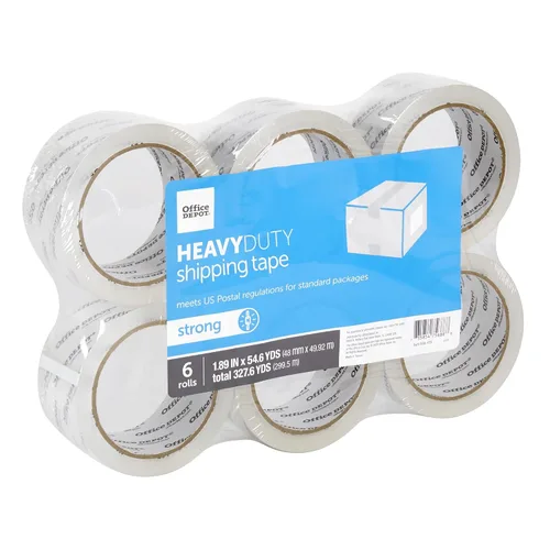 Miniatura 2 de Office Depot Cinta de envío, resistente, 1.89 pulgadas x 43.7 yardas, transparente, paquete de 6, 0M01199