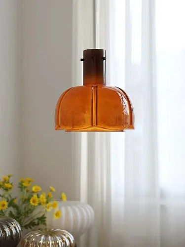Miniatura 5 de Lámpara colgante de cristal retro, decoración rústica de casa de campo, lámpara colgante para comedor, dormitorio, sobre el fregadero, isla de Beige