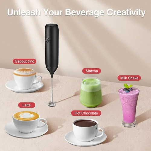 Miniatura 2 de Espumador de leche recargable de mano, varita espumadora y mezclador de bebidas para café, batidor eléctrico y agitador para latte, capuchino