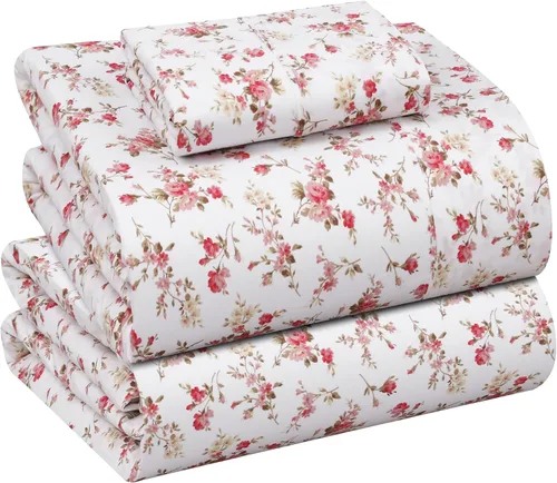 Miniatura 43 de RUVANTI Juego de sábanas divididas tamaño King de 100 % algodón para cama ajustable, 5 piezas, ropa de cama de tejido de percal suave y Guisante