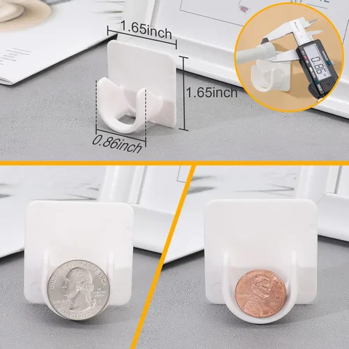 Miniatura 3 de Soporte adhesivo para barra de cortina de ducha, paquete de 6 soportes para barra de cortina con piezas adhesivas, retenedor de barra de tensión sin