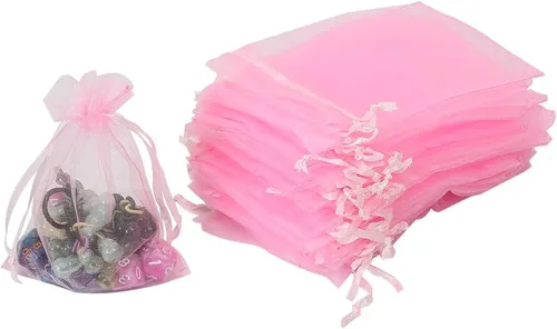Miniatura 13 de HRX Package Bolsas de organza de 4 x 6 pulgadas, 100 unidades, bolsas de malla para joyas, bolsas de regalo con cordón para dulces, bolsitas