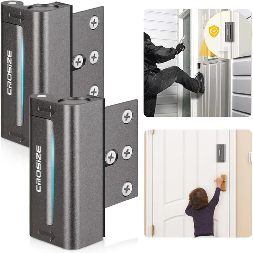 Miniatura 7 de Cerradura de seguridad para puertas del hogar, cerradura de refuerzo de metal mejorada, 3" que soporta 1000 libras de impacto para puertas