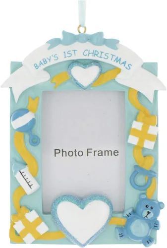 Miniatura 4 de Marco de fotos personalizado, adorno de Navidad 2025 – Marco de fotos colgante para bebé, primera Navidad, regalo de baby shower, adorno decorativo