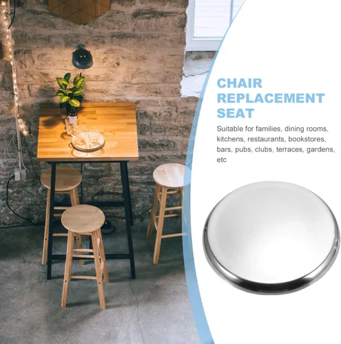 Miniatura 4 de DOITOOL Taburete de bar de acero inoxidable de repuesto de asiento redondo de 11.7 pulgadas - Silla superior para taburetes de metal