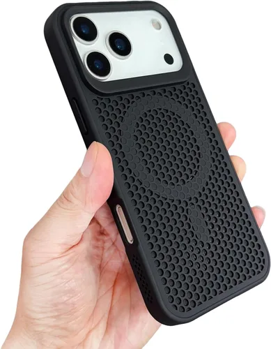 Funda para iPhone 17 Pro Max, [compatible con MagSafe] doble capa de disipación de calor de panal de abeja, funda protectora transpirable y a prueba