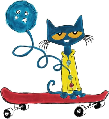 Miniatura 3 de Pete The Cat Wall Decor - Calcomanía de vinilo con cuatro botones Groovy - 25 x 28 pulgadas